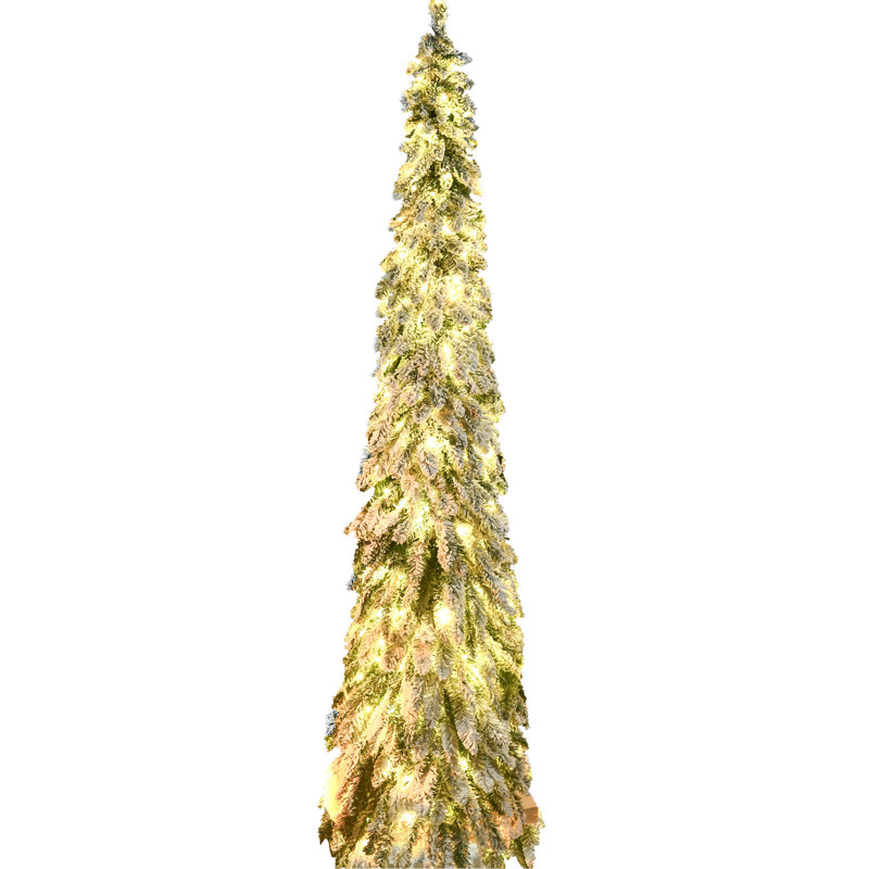 Arbre de Noël enneigé 7 pi - 534 branches, ignifuge, beau décor haut avec facile à monter