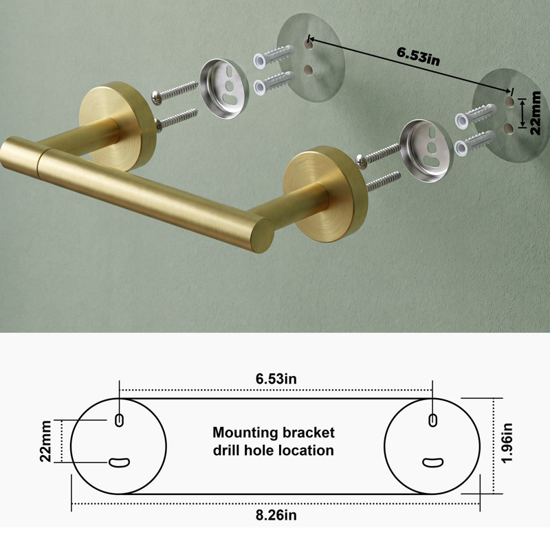 Celestine 2 - Piece Bathroom Hardware Set, Brushed Brass