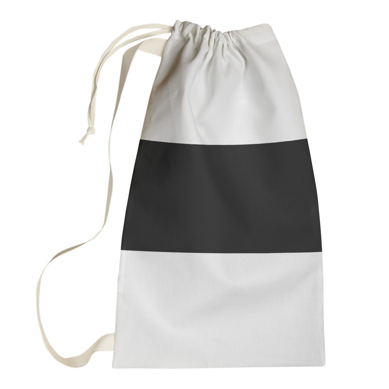 Nashville Fabric Laundry Bag with Handles, Medium (36" H x 28" W x 1.5" D), Nashville White/Black