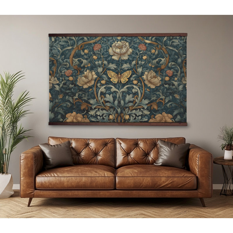 Tapisserie botanique William Morris - art mural rétro sur toile, H 32 po x l 48 po