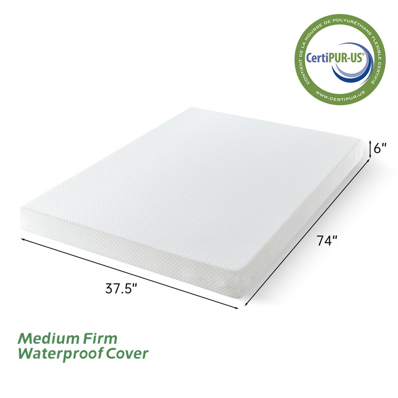 Alwyn Home Medium Firm Memory Foam Mattress, 6", Twin XL