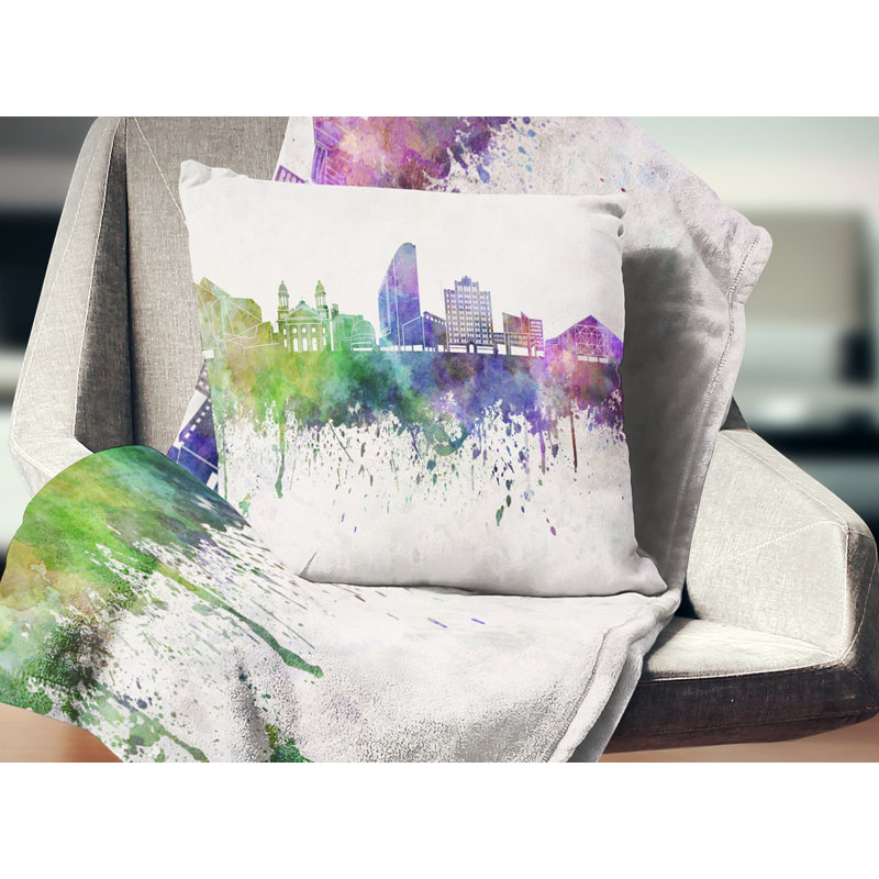 Coussin Cityscape San Jose, 18 po x 18 po, Carré