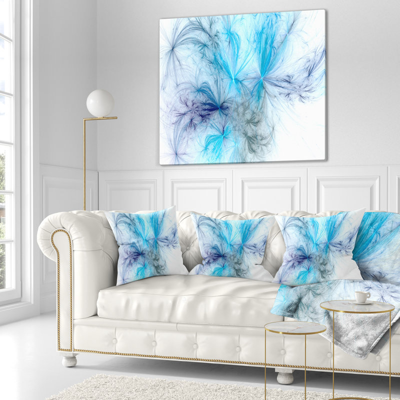 Feux d'artifice de Noël - Coussin imprimé abstrait, 18 po x 18 po, Bleu, Carré