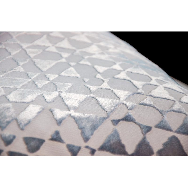 Triangles Square Velvet Pillow Cover & Insert, 20" x 20", Moonstone
