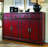 58'' Red Asian Cabinet