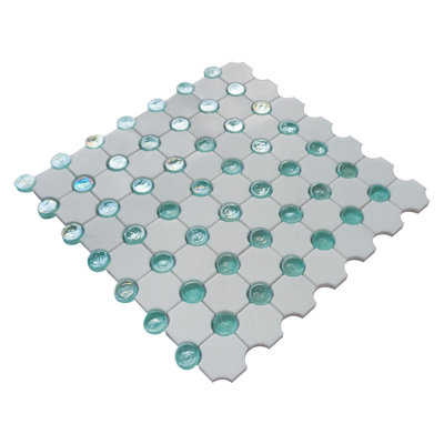 Stellar Weave 11.42 In. X 11.42 In. Geometric Polished Marble Mosaic Tile