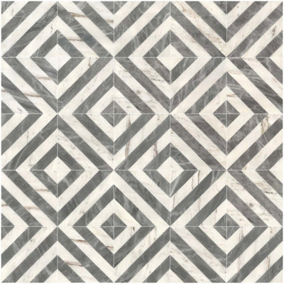 12"×12" Waterjet Polished Natural Stone Marble Tiles For Floor And Wall, 1 Box 8 PCS