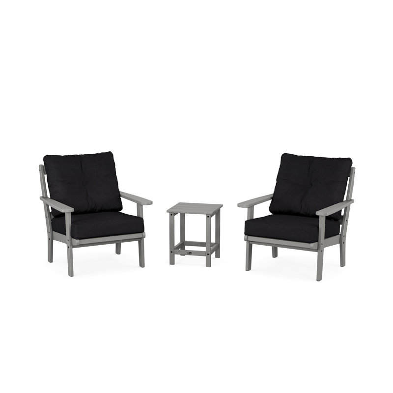Cape Cod 3-Piece Deep Seating Set, Midnight Linen, Stepping Stone