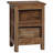 Nightstand, Rustic Side Table with 2 Drawers, Solid Reclaimed Wood, 15.7''x11.8''x20.1'' Brown
