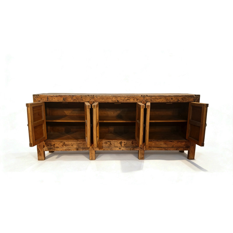 Aged Poplar 3 Door Cabinet