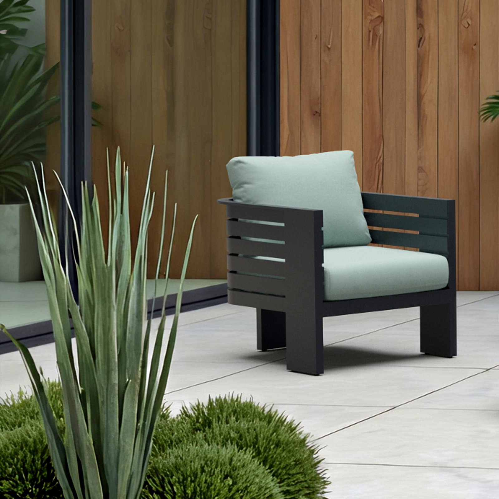 Ari Sunbrella® Patio Lounge Chair, Spa Blue