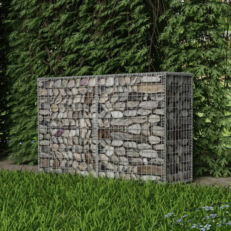 Coline Gabion Basket Steel Outdoor Garden Basket Wall Wire Fence, 100cm H x 150cm W x 50cm D