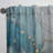 Turquoise Gold Infused Marble - Abstract Curtain - Velvet Room darkening - 1 panel