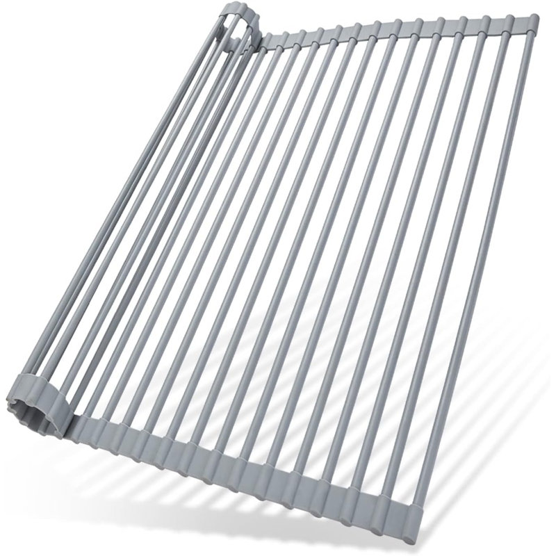 Égouttoir à vaisselle surélevé en silicone l 17,6 po x L 15,4 po au-dessus de l'évier avec égouttoir à vaisselle