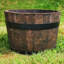 Rustic Home And Garden Whiskey Barrel Planter Upsycled Oak Wood Round Tub D40 H30 Cm, 37.7 Ltrs Cap.-1016024116