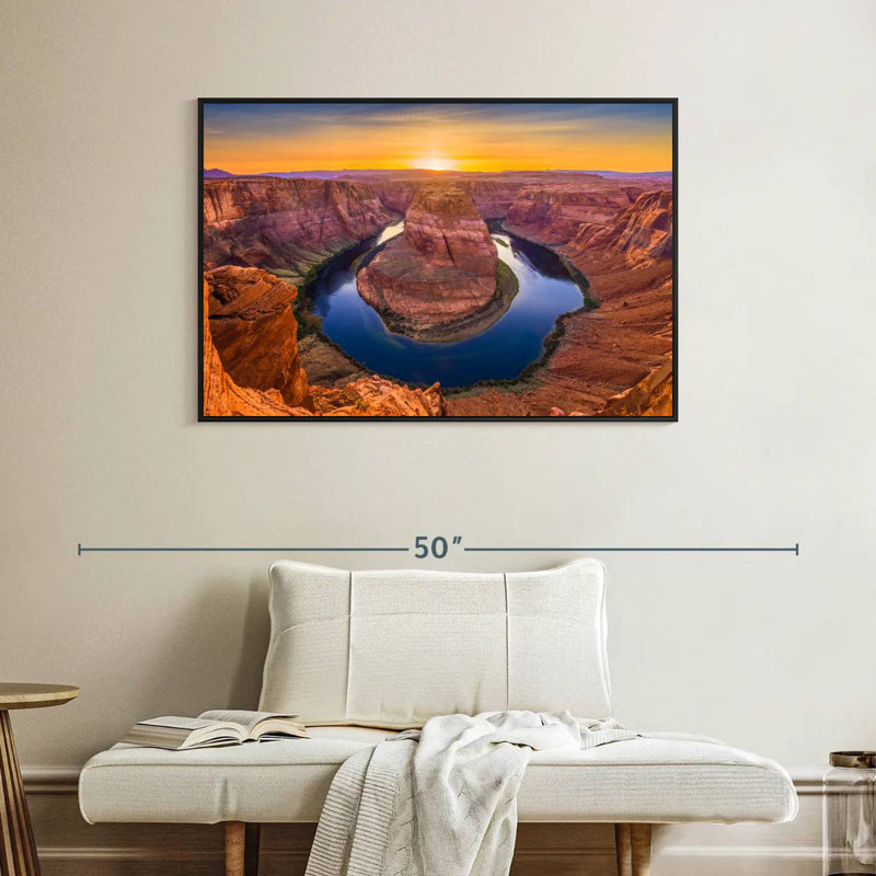 Overlooking Horseshoe Bend, Floating Frame Black, 40" X 27"
