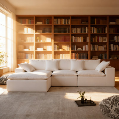 108" Cloud   Modular Sofa, Boneless Sectional Couches