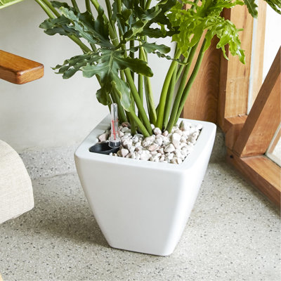 Wood Square Cone Self-Watering Stand - Stabilized For Indoor & Outdoor Use 2 Vessel Style