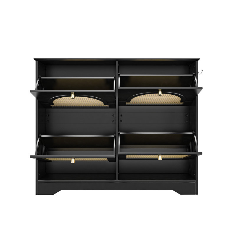 Armoire à chaussures Mid-Century, Noir