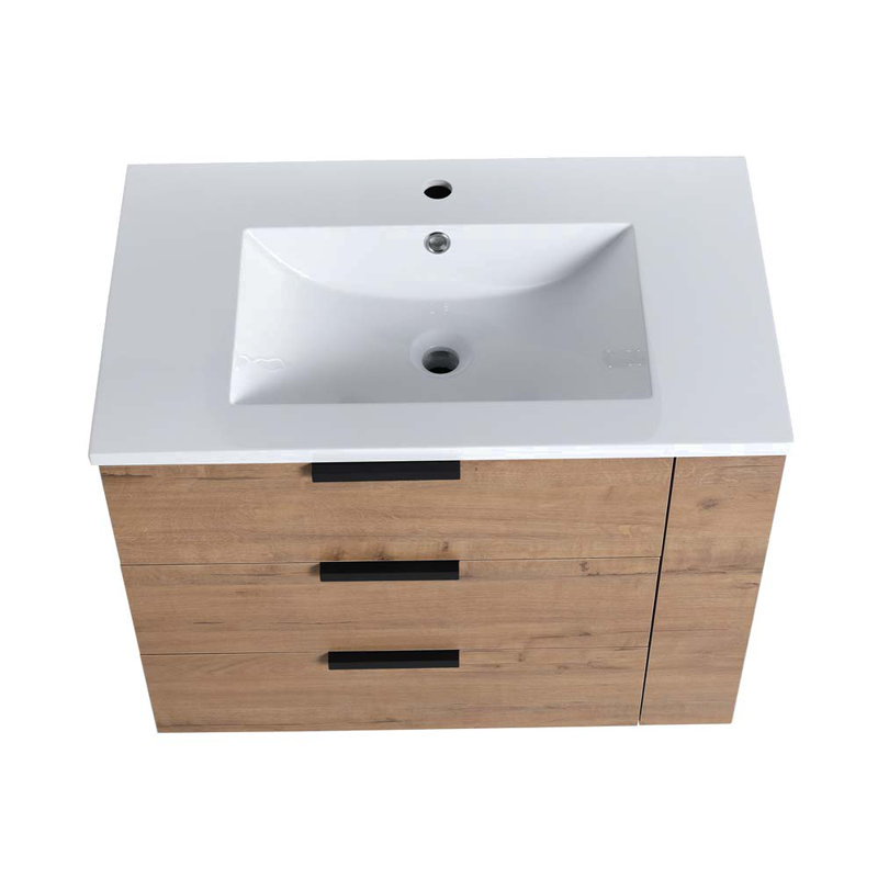 Meuble-lavabo simple 30,02 po avec plateau en résine Francheska