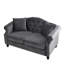 Canapé Chesterfield 57 po en velours gris pour le salon-627399543
