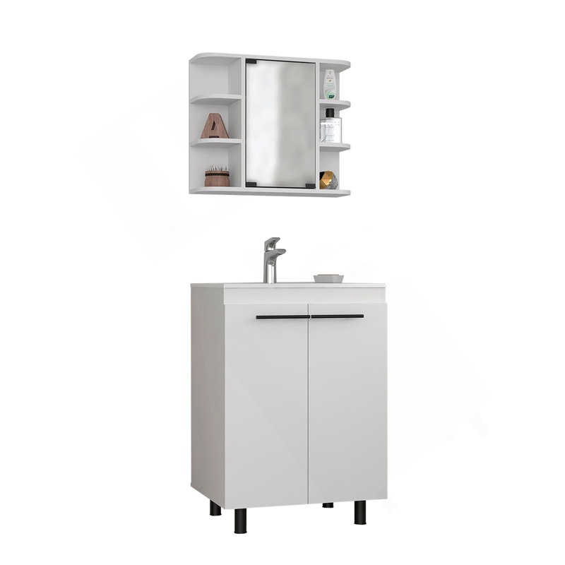 White 2 Piece Bathroom Set