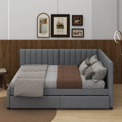 Full Size Upholstered Daybed With Drawers