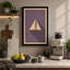 Geometric Sailboat Minimalist - Wrapped Canvas-389491188-389491189