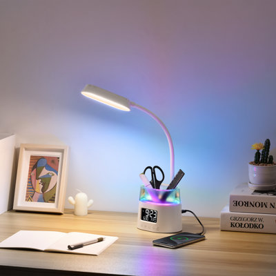 Lampe de bureau DEL à col de cygne flexible - 23 po flexible, multifonctionnelle et moderne