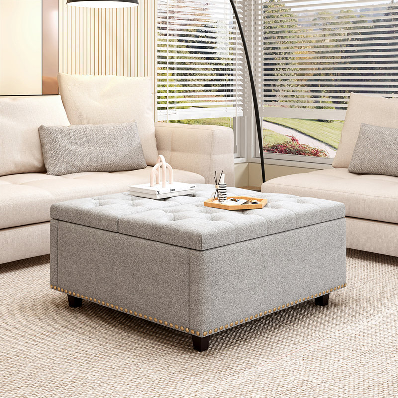 Banc de rangement rabattable, Gris clair