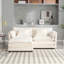 Oversized Double Sofa with Chenille Fabric, Removable Armrests, Side Pockets, and a Cozy Footstool for Ultimate Comfort and Versatility-1654548008