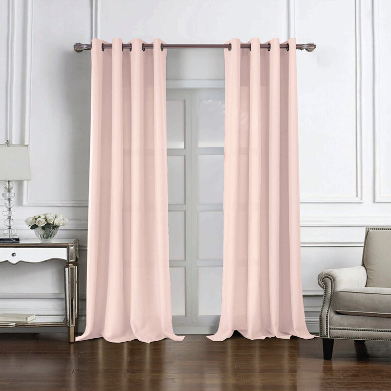 Cole Textured Semi Sheer Window Curtain Panel, 54" W x 95" L, Navy Blue