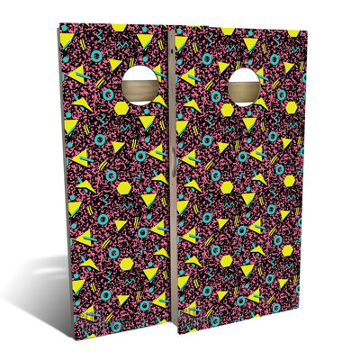 80s Pink Cornhole Board Set | Includes (2) Boards, (8) Bags & Optional Accessories
