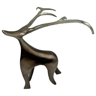Reindeer Dravid Aluminum Animal Figurine & Sculpture – Handcrafted Modern Decorative Accent