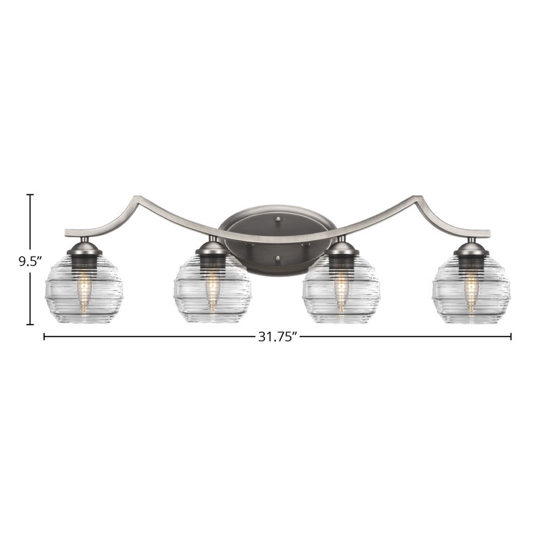 Zilo 4 Light Bath Bar, Transparent, Grey