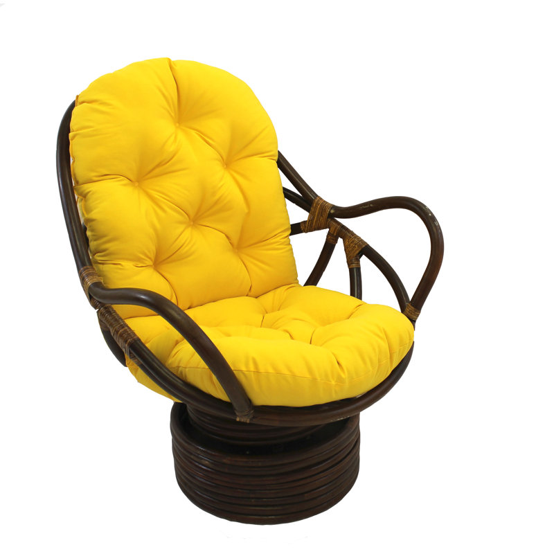 Fauteuil capitonné en polyester 33 po Bilyeu, Sergé de coton coucher de soleil