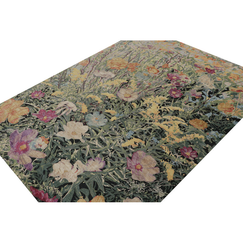 Handmade Silk and Wool Area Rug