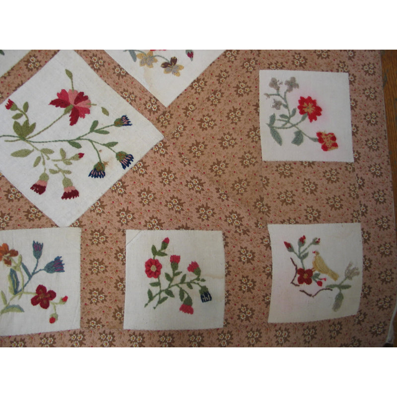 Antique Quilt Small Scatter Size Wool & Cotton Multicolor Rug
