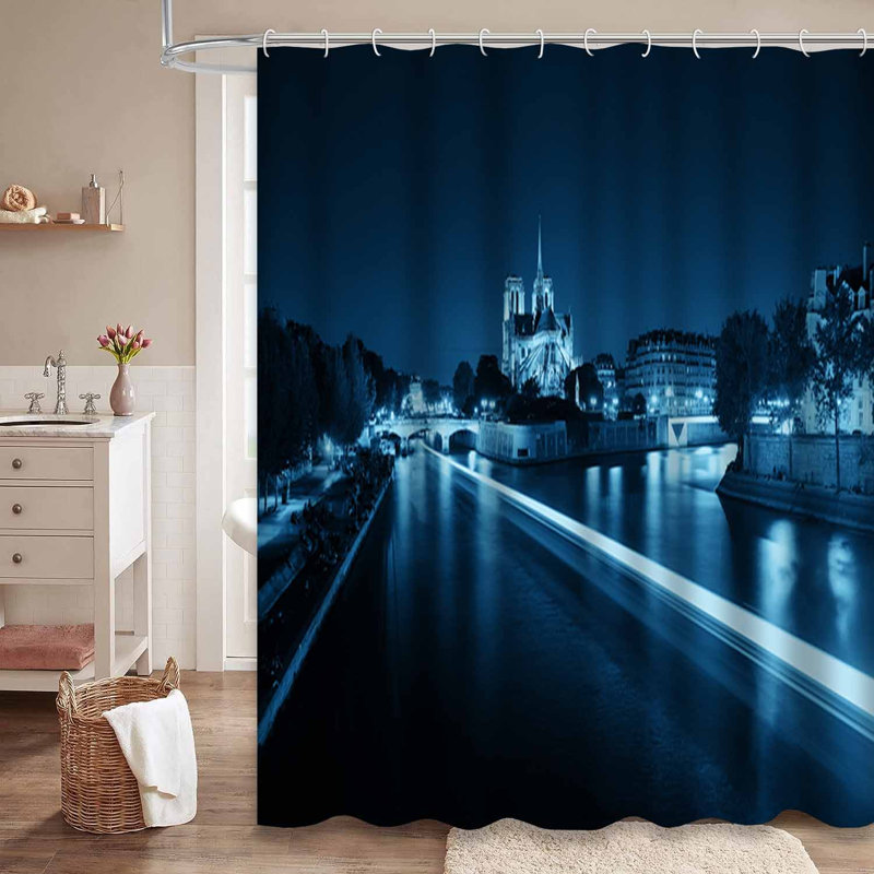 Rideau de douche Paris Dusk River, 72" L x 72" W