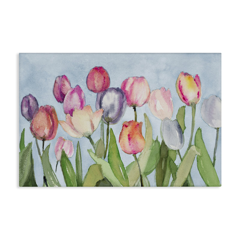 «Soft Tulip Field», art mural sur toile par Lanie Loreth, H 24 po x l 36 po