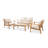 4-piece Solid Wood Patio Conversation Sofa Set With Cushions-1841487850