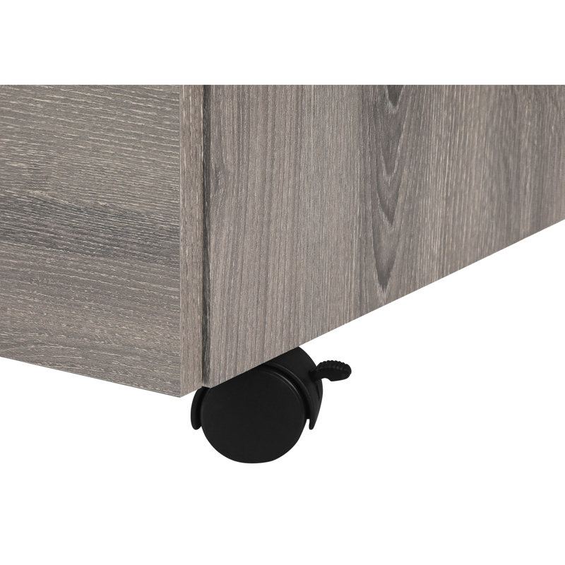Classeur 3 pièces, rangement de bureau, stratifié brun, taupe d'aspect contemporain, support