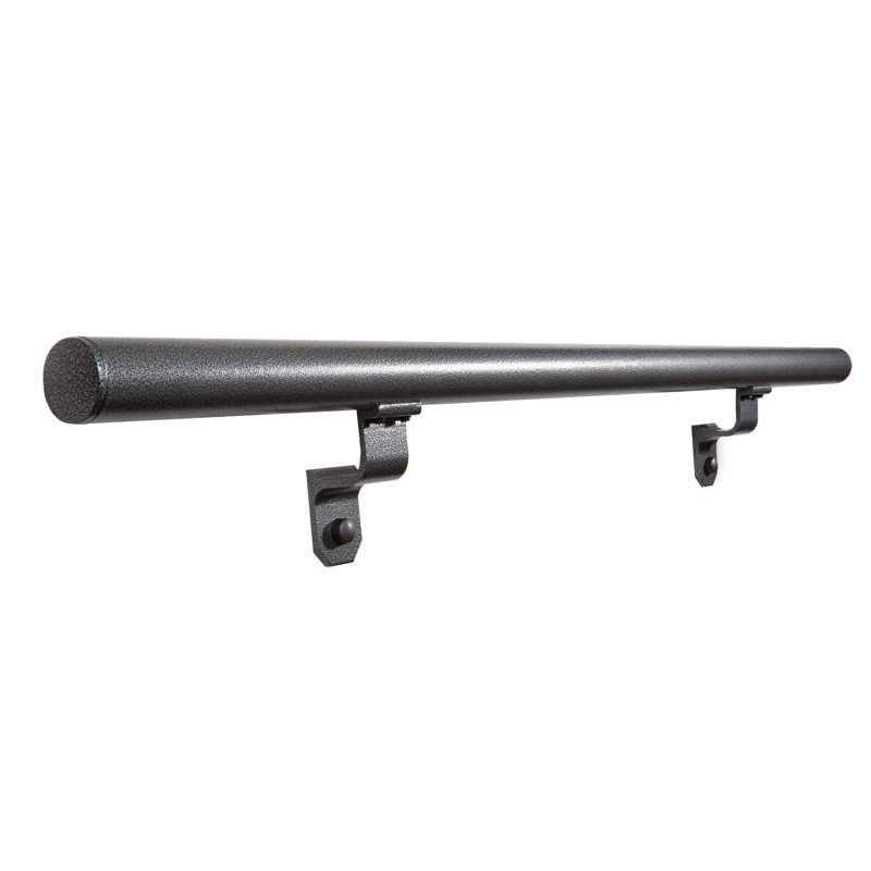 3' Handrail with End Caps, 1.9" H x 6' W x 3" D, Silver Vein