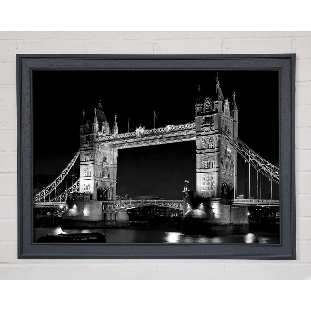 London Bridge Retro B N W - Einzelner Bilderrahmen Kunstdrucke