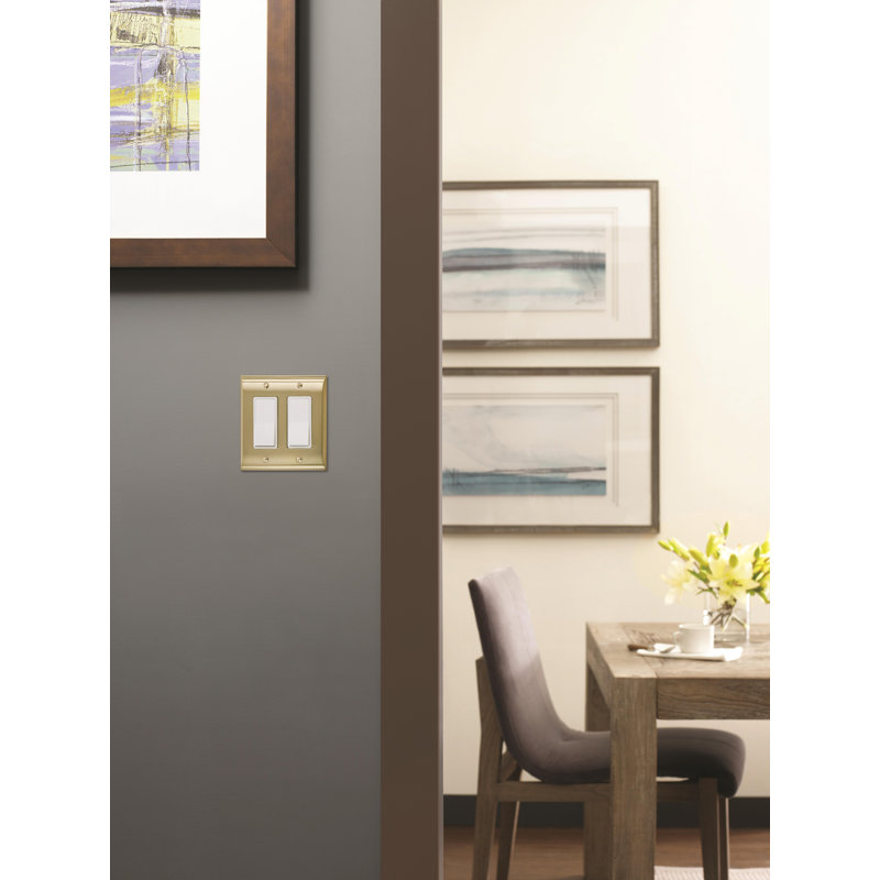 Candler 2-Gang Rocker Wall Plate, Golden Champagne