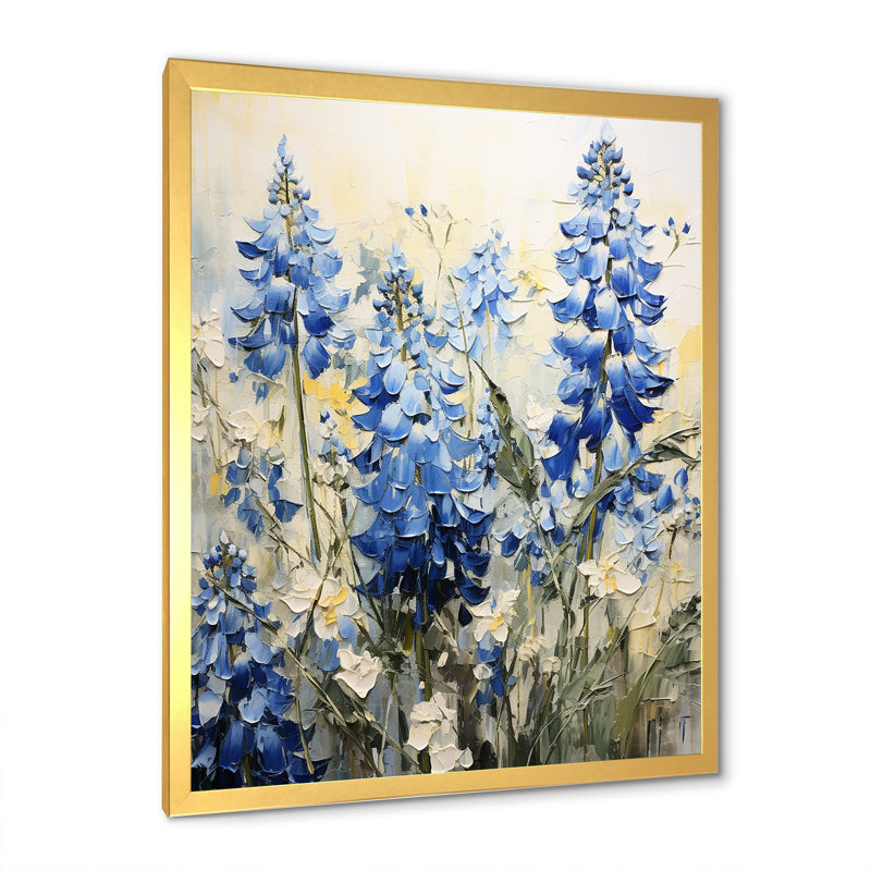 «Blue Bonnets Tranquility VII - Blue Bonnets», reproduction d'art sur toile FDP107212, Or, H 20 po x l 12 po x P 1 po