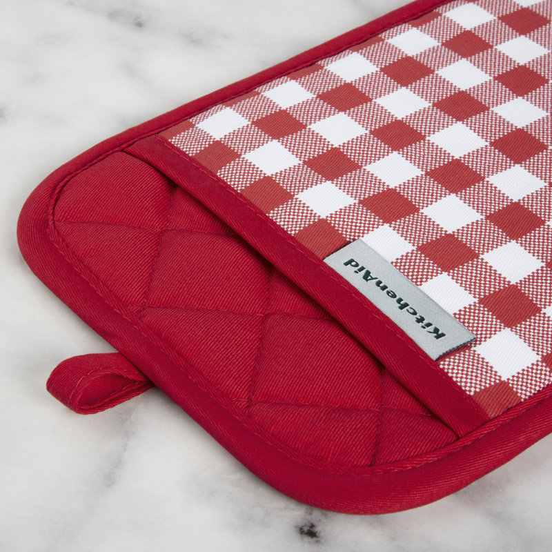 Ensemble de 2 porte-casseroles en vichy KitchenAid, 7 po x 10 po, Rouge