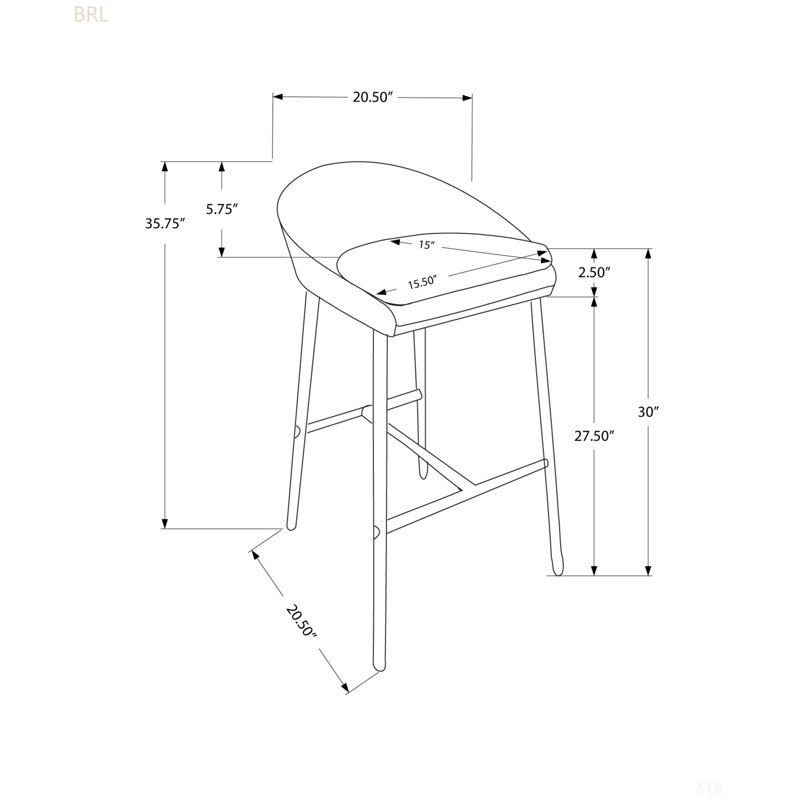 Tabouret de bar, ensemble de 2, cuisine, métal chromé, contemporain, moderne