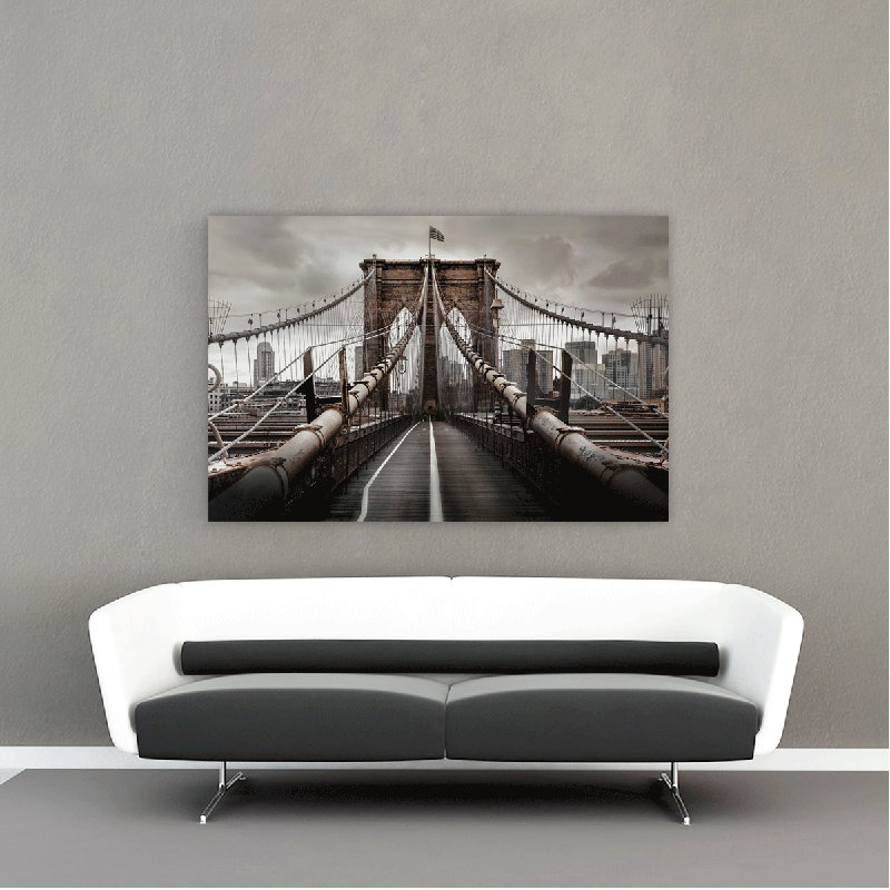«The Famous Brooklyn Bridge Utilisé en sang bleu», photographie sur toile tendue