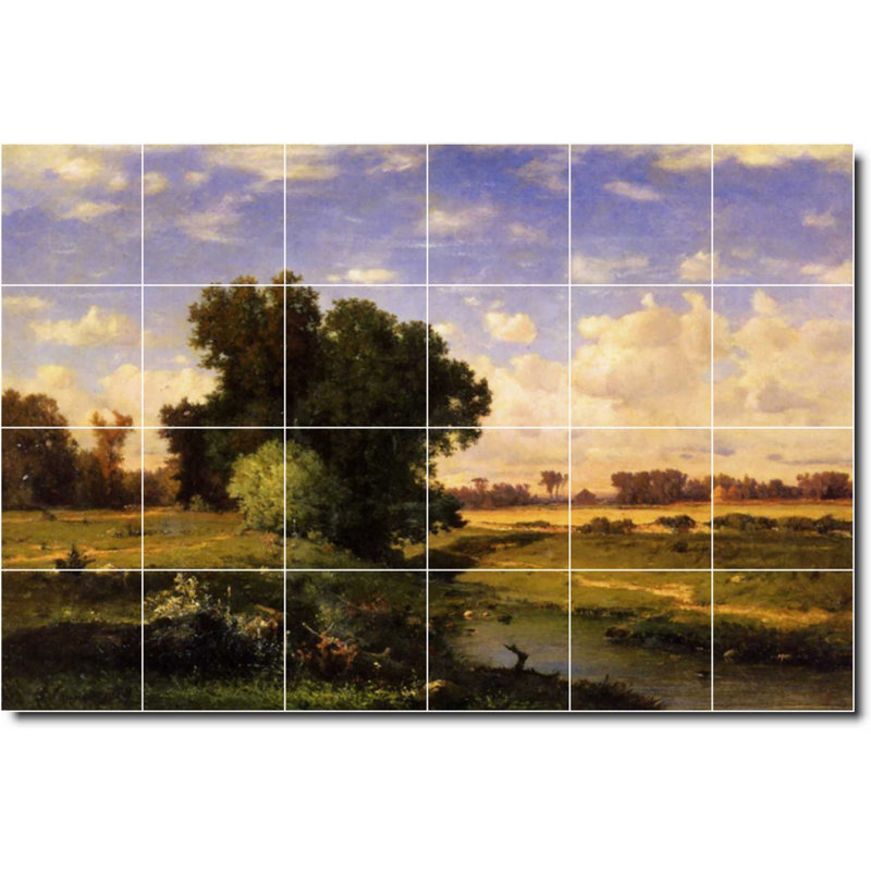 Carreau de céramique décorative 36 po x 24 po 6 po x 6 po, Paysage 04796